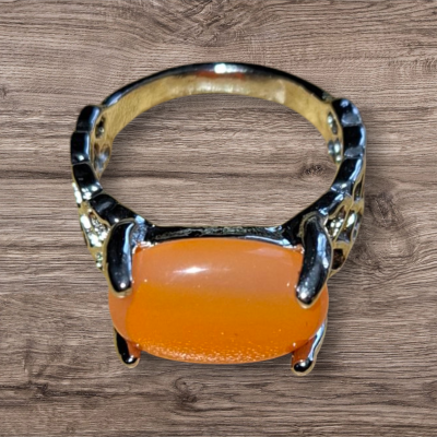 Zilverkleurige agaat ring maat 13