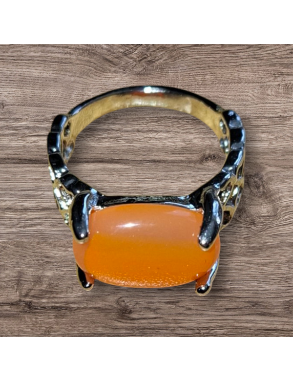 Zilverkleurige agaat ring maat 13