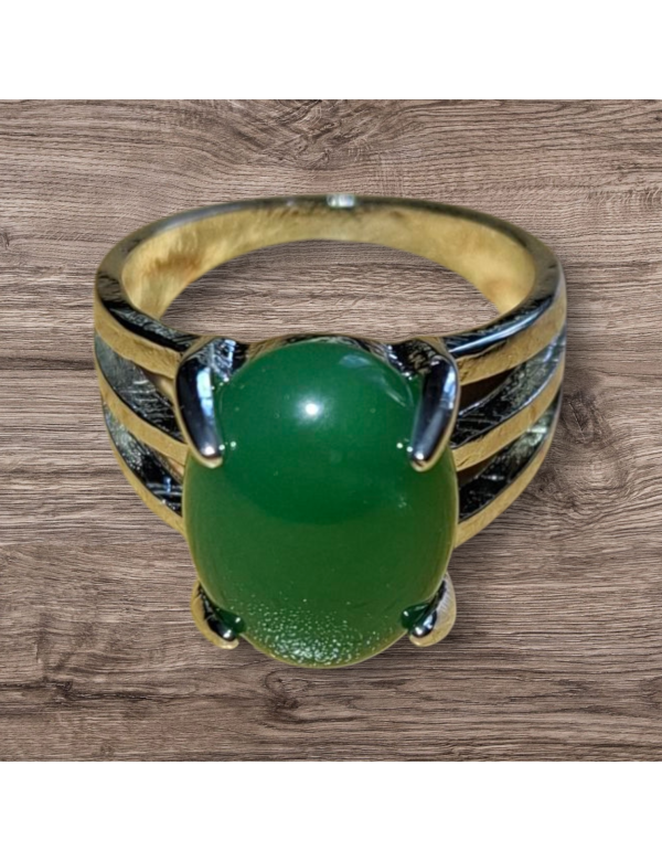 Zilverkleurige Chalcedoon ring maat 10