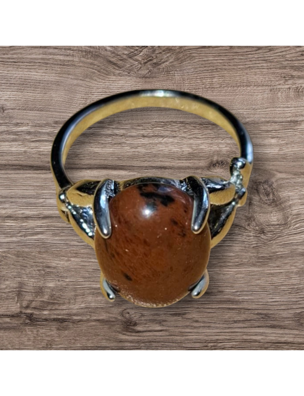 Zilverkleurige jaspis ring maat 12