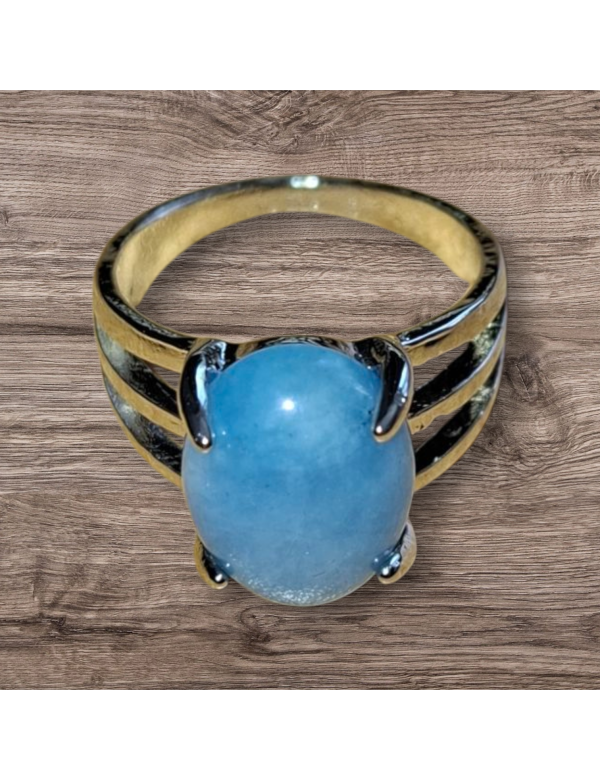 Zilverkleurige turkoois ring maat 13